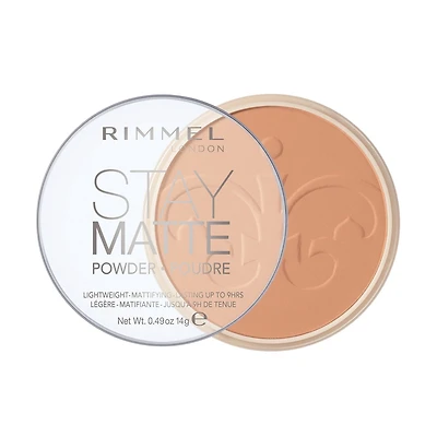 Rimmel Stay Matte Pressed Powder, lightweight, creamy texture, high coverage, long-lasting shine control for up to 5H,100% Cruelty-Free