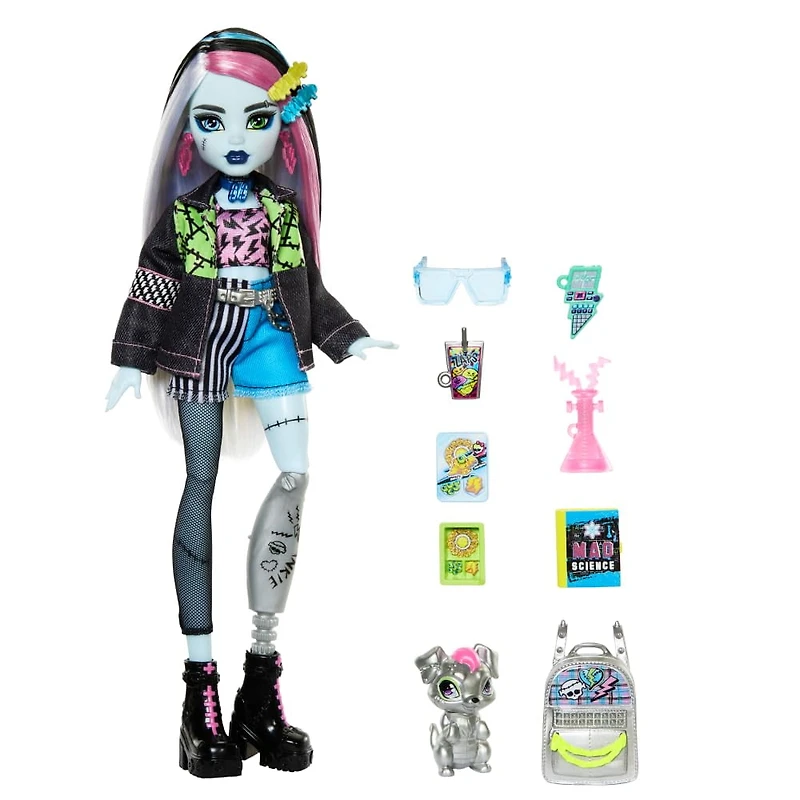 MonsterHigh-Poupée Frankie Stein-Poupée avec animal et accessoires Âges 4Y+