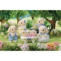 Calico Critters Flora Rabbit Family, ensemble de 4 figurines de poupées à collectionner 4 figurines de poupées