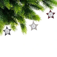 Étoile D'Ornement De Noël Avec Flocon De Neige - Ensemble De 6
