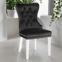 CHAISE DE SALLE À MANGER À AILES en Noir ENSEMBLE DE 6