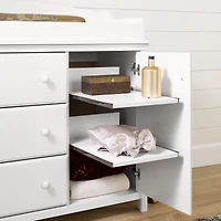 South Shore Cotton Candy Changing Table with Station for Infant, in Pure White
