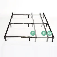 Cadre de lit en acier réglable Zinus Compack, pour ensemble sommier et matelas, convient aux tailles 1 personne à Queen (153 cm x 203 cm).