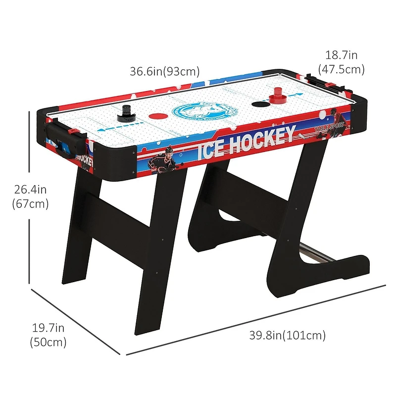 Soozier 40" Air Hockey Table avec 2 Pucks, 2 Pushers, Table d'arcade pliante