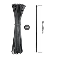 WorkPro Attaches de câble à double verrouillage de 8 pouces, 45 lb, noires, 100 pièces Nylon<br>Double verrouillage