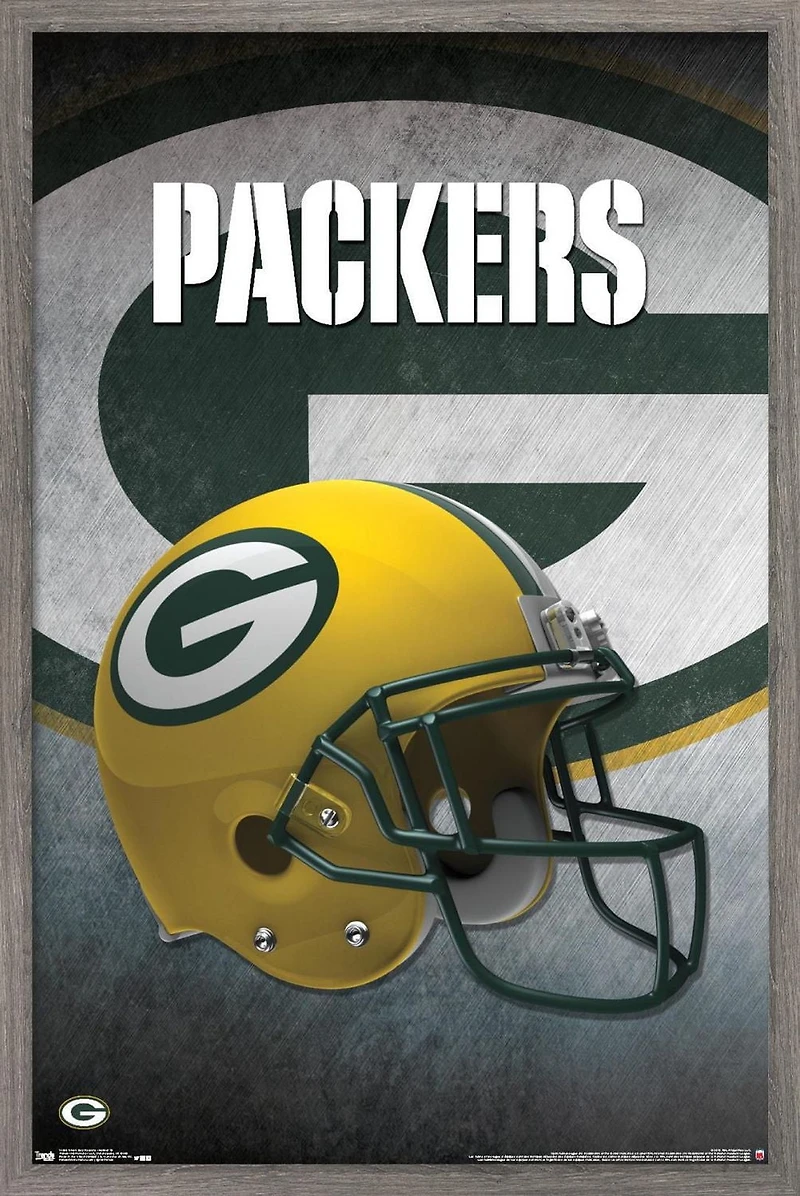 NFL Green Bay Packers - Helmet 16 Wall Poster, 22.375" x 34" Framed