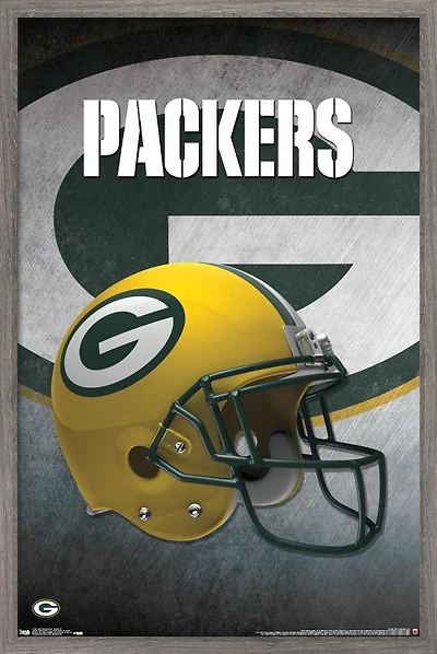 NFL Green Bay Packers - Helmet 16 Wall Poster, 22.375" x 34" Framed