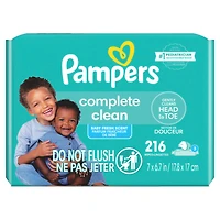 Lingettes pour bébés Pampers Complete Clean, parfum Fraîcheur, 3X boîtes distributrices, lingettes