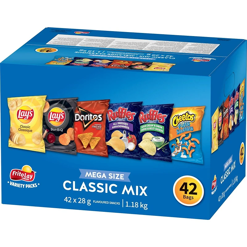 Frito-Lay Variety Packs Classic Mix Flavoured Snacks, 1176g