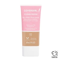 COVERGIRL - Fond de teint couvergance légère Clean Fresh, formulé sans parabènes, sulfates, huile minérale et talc. Enrichi en niacinamide, lait de coco et aloès, 100 % végétalien et sans cruauté enve Peau hydratée & lumineuse