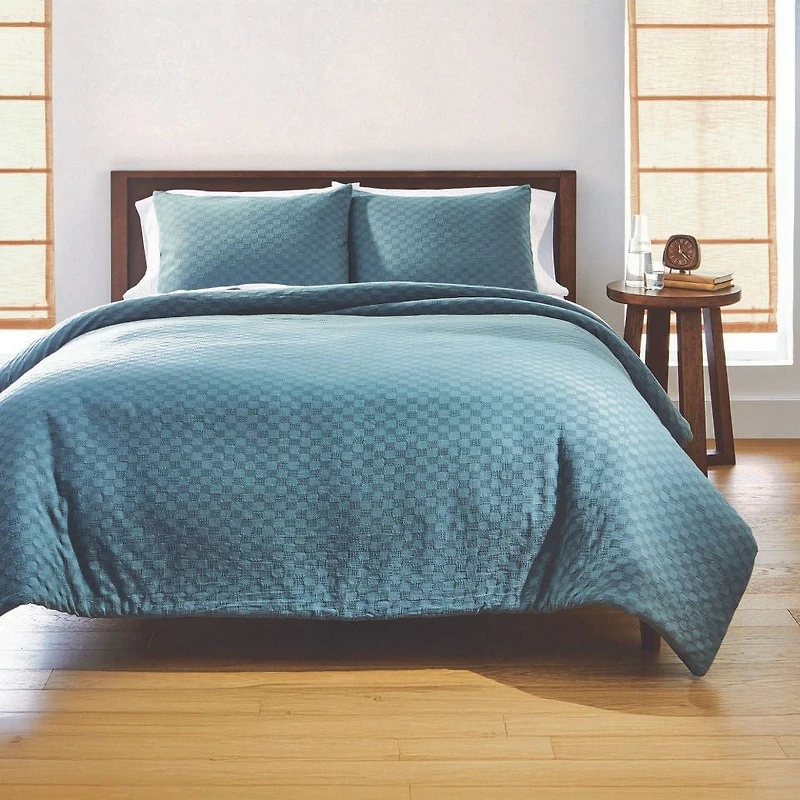 BH&G 3PC COMFORTER SET FULL QUEEN NIMBUS BLUE, 1 Comforter 2 Sham
