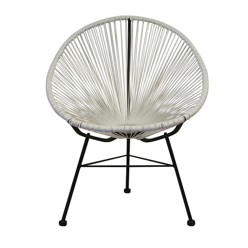 Chaise longue pour enfants Mia de style Acapulco – Design léger et durable pour une utilisation en intérieur et en extérieur, dotée d'un siège tissé confortable et d'un cadre en métal robuste, parfait