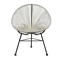 Chaise longue pour enfants Mia de style Acapulco – Design léger et durable pour une utilisation en intérieur et en extérieur, dotée d'un siège tissé confortable et d'un cadre en métal robuste, parfait