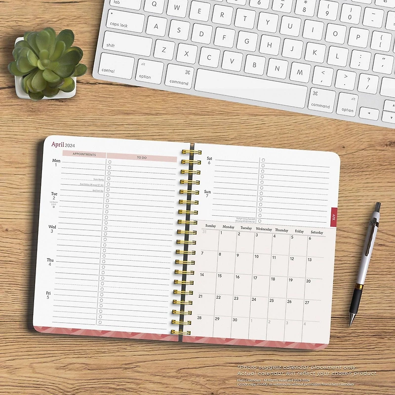 Plato Black Solid 2024 6x7.75 Inch 18 Months Desk Planner, July 2023 - December 2024, 9781975457396