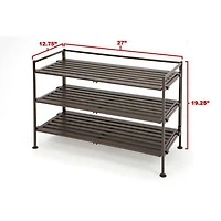 Seville Classics 3 Tier Resin-Wood Shoe Rack 2PK