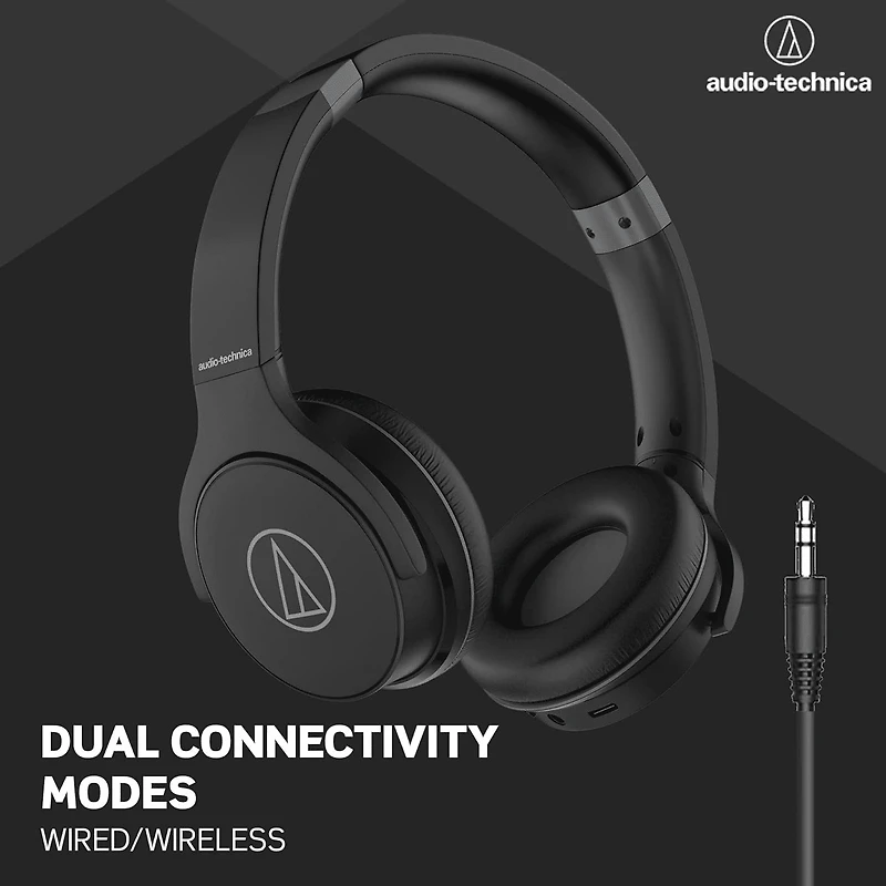 Audio-Technica ATH-S220BTBK Wireless On Ear Headphones, Black