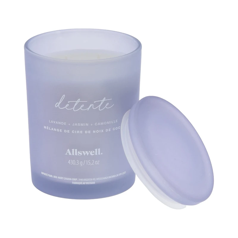 Allswell Scented 15 oz. Coconut Wax Spa Candle, Relax (Lavender + Jasmine + Chamomile), Coconut Wax Blend