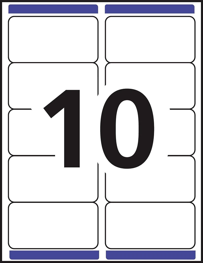 Avery White Rectangle Labels with Sure Feed Technology, TrueBlock, 2" x 4", for Laser and Inkjet Printers - 25263, 2" x 4"