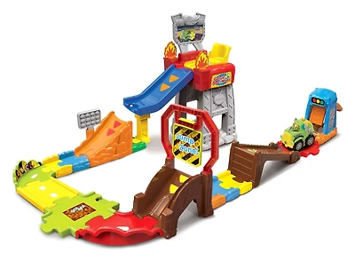 VTech Tut Tut Bolides Circuit Super Cascades Push & Go + Mark, super cascadeur - Version Anglaise