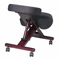 Chaise appuigenoux en mousse viscoélastique d'acajou Nicer Furniture à cadre en bois et tissu noir