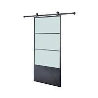 Wood & Hart 37" Concorde Frosted Metal Barn Door Kit