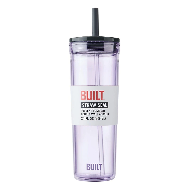 Built NY Torrent 24oz Acrylic Straw Seal Tumbler Purple