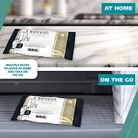 Wahl Mitt Wipes - 24 lingettes pour chiens à 3 doigts avec flocons d'avoine, aloès et karité - Parfum noix de coco et citron vert - Modèle 58553 Lingettes pour gants pour chiens