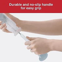 Playtex Baby Deluxe Bottle & Nipple Brushes – 3 Piece Baby Bottle Cleaning Brush with Sponge Tip, Suction Base & Straw Brush – BPA Free and Dishwasher Safe