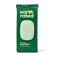 Earth Rated Hypoallergenic Dog Wipes, Cleaning and Odour-Controlling Grooming Wipes for Paws, Body, and Bum, Perfect for Puppy and Adult Dogs, Unscented, 60 Count, 1 x 60 Count Grooming Wipes