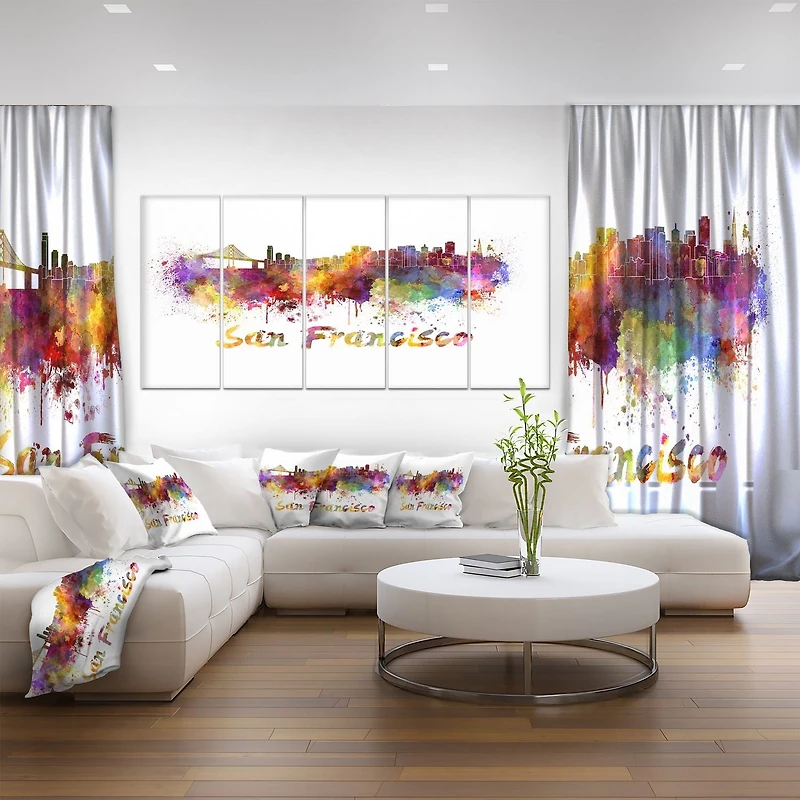 Design Art San Francisco Skyline Canvas Print