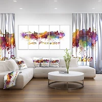 Design Art San Francisco Skyline Canvas Print