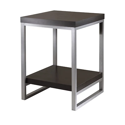 Jared End Table Espresso/Slate Gray