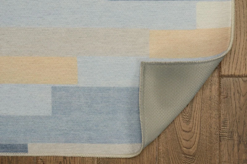 Tapis d'extérieur lavable Miami ivoire & bleu 7 pi x 9 pi