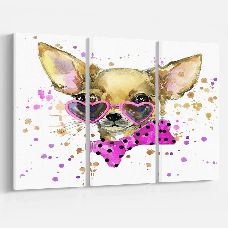 Impression sur toile « chien chiot à l'aquarelle » Design Art