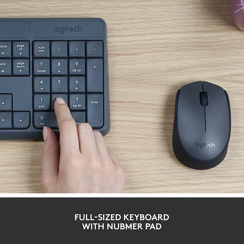 Logitech MK235 Clavier sans fil et souris gris anglais