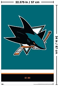 NHL San Jose Sharks - Logo 21 Wall Poster, 22.375" x 34"