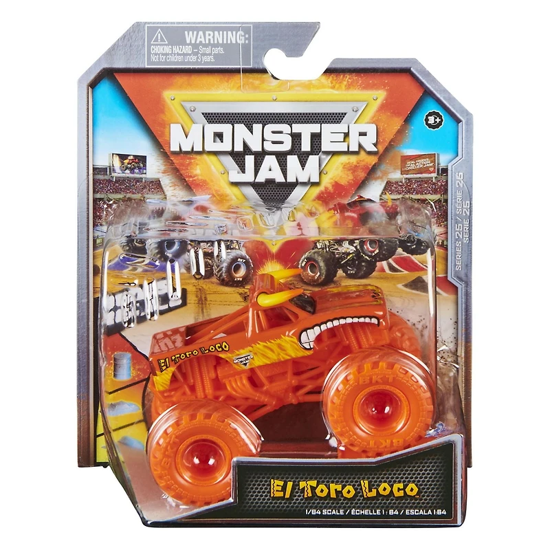 Monster Jam, Monster truck El Toro Loco officiel, véhicule en métal moulé, échelle 1:64, jouets pour garçons à partir de 3 ans