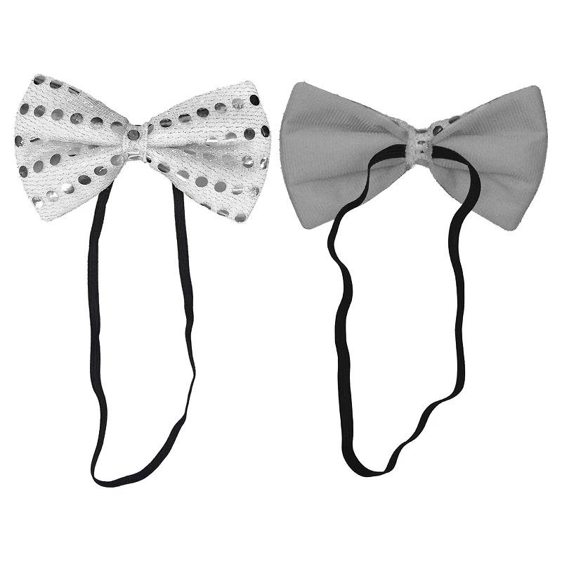 Nœuds papillons du Nouvel An noirs et argentés, 2 pièces, décorations festives, une façon originale de célébrer avec style, adulte