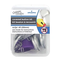 UNIQUE Creativ Ensemble de boutons recouverts – boutons de tissu à fabriquer