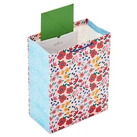 Hallmark 13" Large Floral Gift Bag with Gift Tag (Pink, Red, Blue, Yellow) for Birthdays, Mother's Day, Bridal Showers