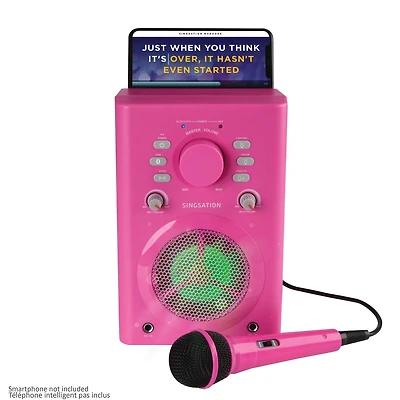 Singsation Classic Bluetooth Karaoke Machine/Speaker with Wired Microphone - Pink