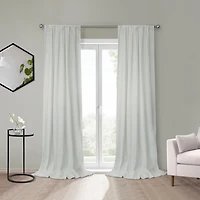 Loft Living Surrey filtrant la lumière Double Tetiere panneau de rideau 52 x 63 in Blanc