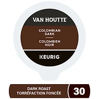 Van Houtte Colombien Noir, Torréfaction Foncée, Capsules de Café K-Cup, 30 Capsules