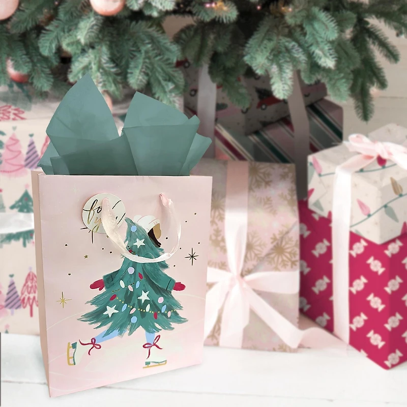 Moyen Sac Cadeau Jupe De Sapin Joyeuse