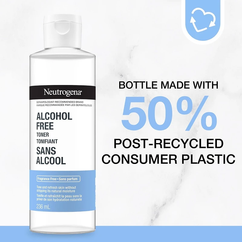 Neutrogena Alcohol-Free Toner, Skincare, Hypoallergenic, Paraben Free, Phthalate Free, Fragrance Free, 236 mL, 236 mL