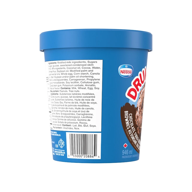 DRUMSTICK Chocolate Fudge Brownie, Frozen Dessert, Ripple, Brownie & Wafer Pieces