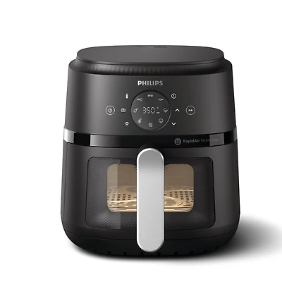 Friteuse à Air Chaud Philips Série 2000 avec fenêtre, capacité de 4,2 litres, technologie RapidAir, Noir 13 méthodes de Cuisson