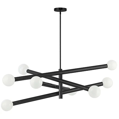 Wand 8 Globe Light Chandelier - Matte Black
