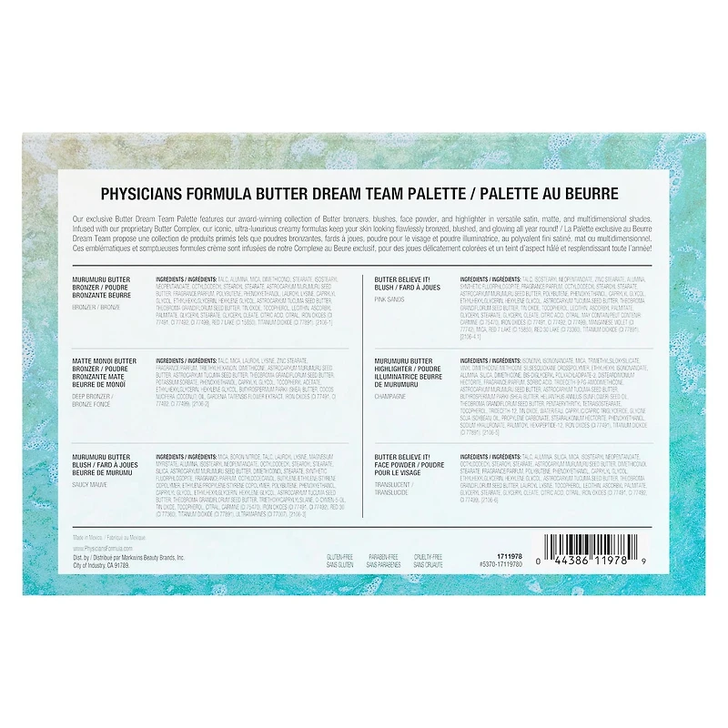 PALETTE VISAGE BEURRE DREAM TEAM Assortiment de six formules Butter.