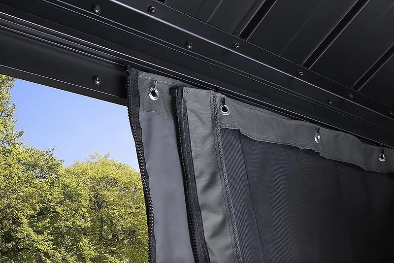 Sojag, rideaux gris pour abri soleil Monaco/Messina, 12 pi x 20 pi, rideaux d'extérieur